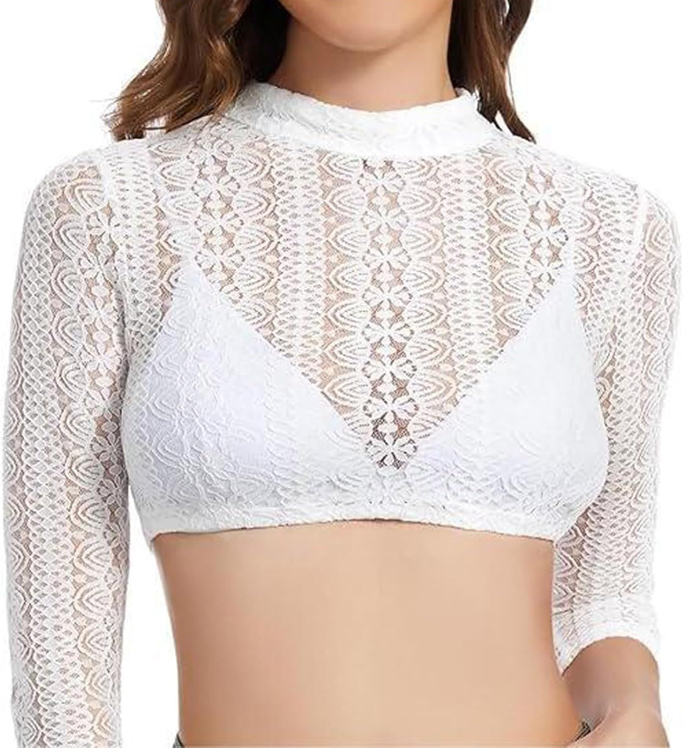 Women Sexy Crop Top Fishnet Lingerie Cosplay Tee Shirt Blouse Exotic Beach Cover Ups