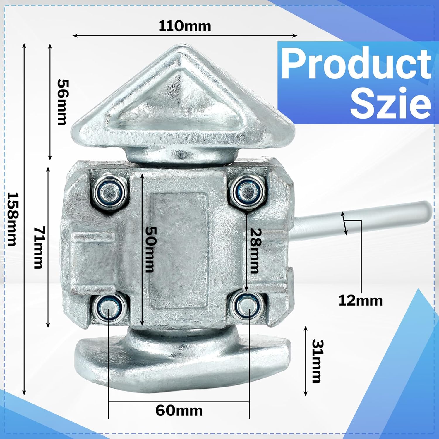 Gisafai 4 Pcs Sea Rail Shipping Container Connection Fastening Intermediate Twist Standard Shipping Container Lock Manual Twist Lock Left Right Hand Locking Casting Steel, No Lever Required