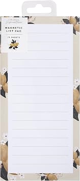 C.R. Gibson Magnetic Notepad for Refrigerator - Grocery Shopping To Do List Pad with 75-Lined Sheets, 9.25", Lemons