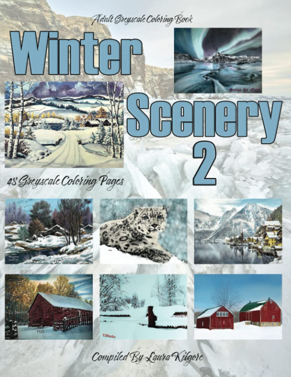 Winter Scenery 2: Adult Greyscale Coloring Book with beautiful winter scenery pictures being the focus in this book. If you like to color winter, then this book is for you.