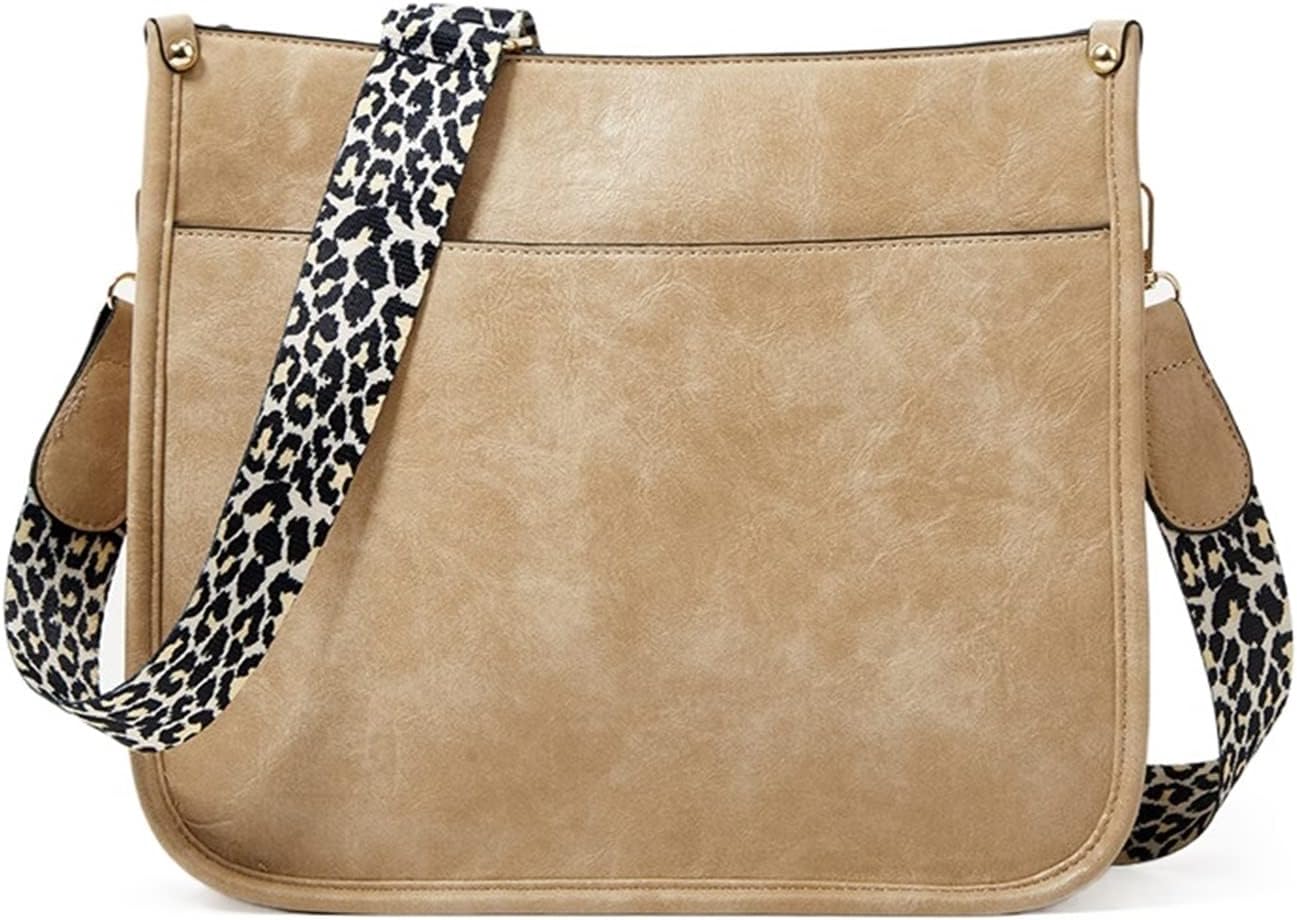 Wide Strap Women Crossbody Bag Large Capacity Leather Shoulder Messenger Bags For Female Handbags(G)