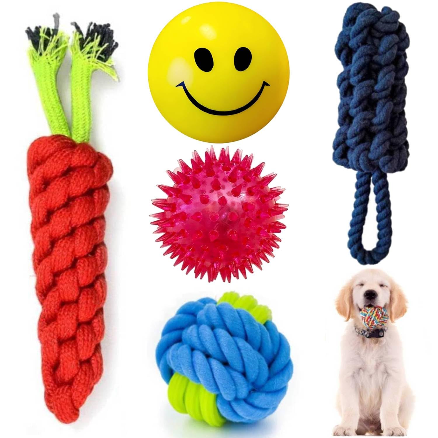 PETZLUV Dog Ball & Chew Toys Combo Pack – Durable Rubber Ball, Squeaky Toy, Soft Foam Ball, and Interactive Chew Rope Toys – Perfect for Fetch, and Playtime (B0DFTVJ6JX) Amazon Price History, Amazon Price Tracker