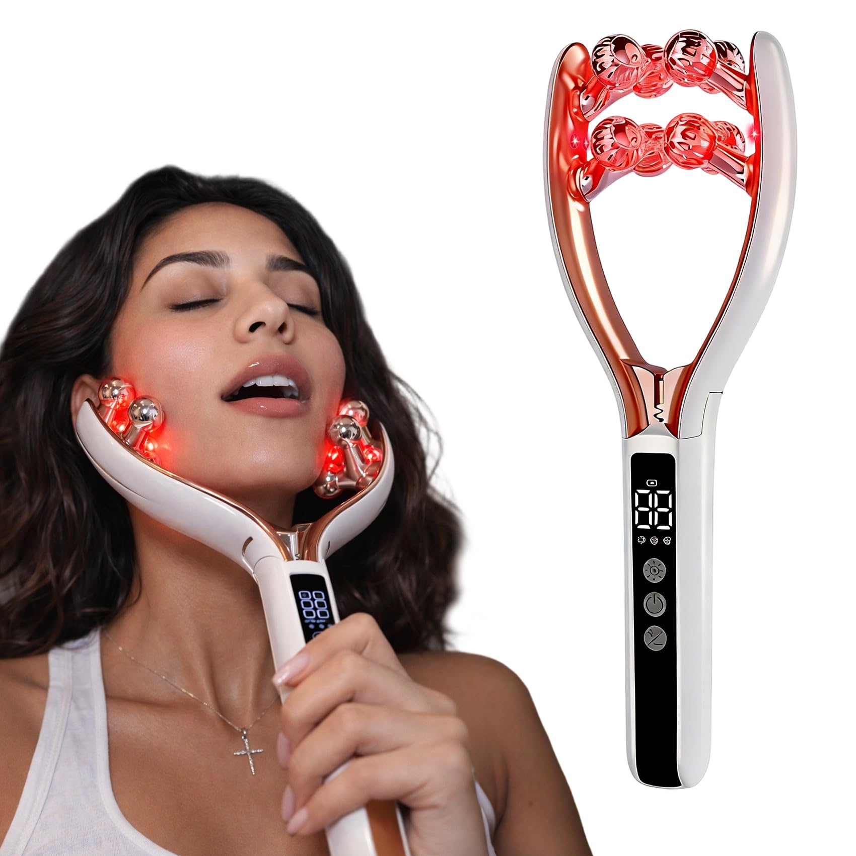 LumiSculpt Lymphatic Drainage Massager - 2026 New Heated Soothing Body Sculpting Tool, Facial Beauty Device, Lymphatic Contour Face Brush Face Roller for Home & Travel Use