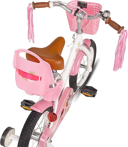 Miniatura 50 de Joystar - Little Daisy - Bicicleta infantil, unisex, para niños de 2 a 7 años, de 12, 14 y 16 pulgadas, con asiento para muñeca, serpentinas