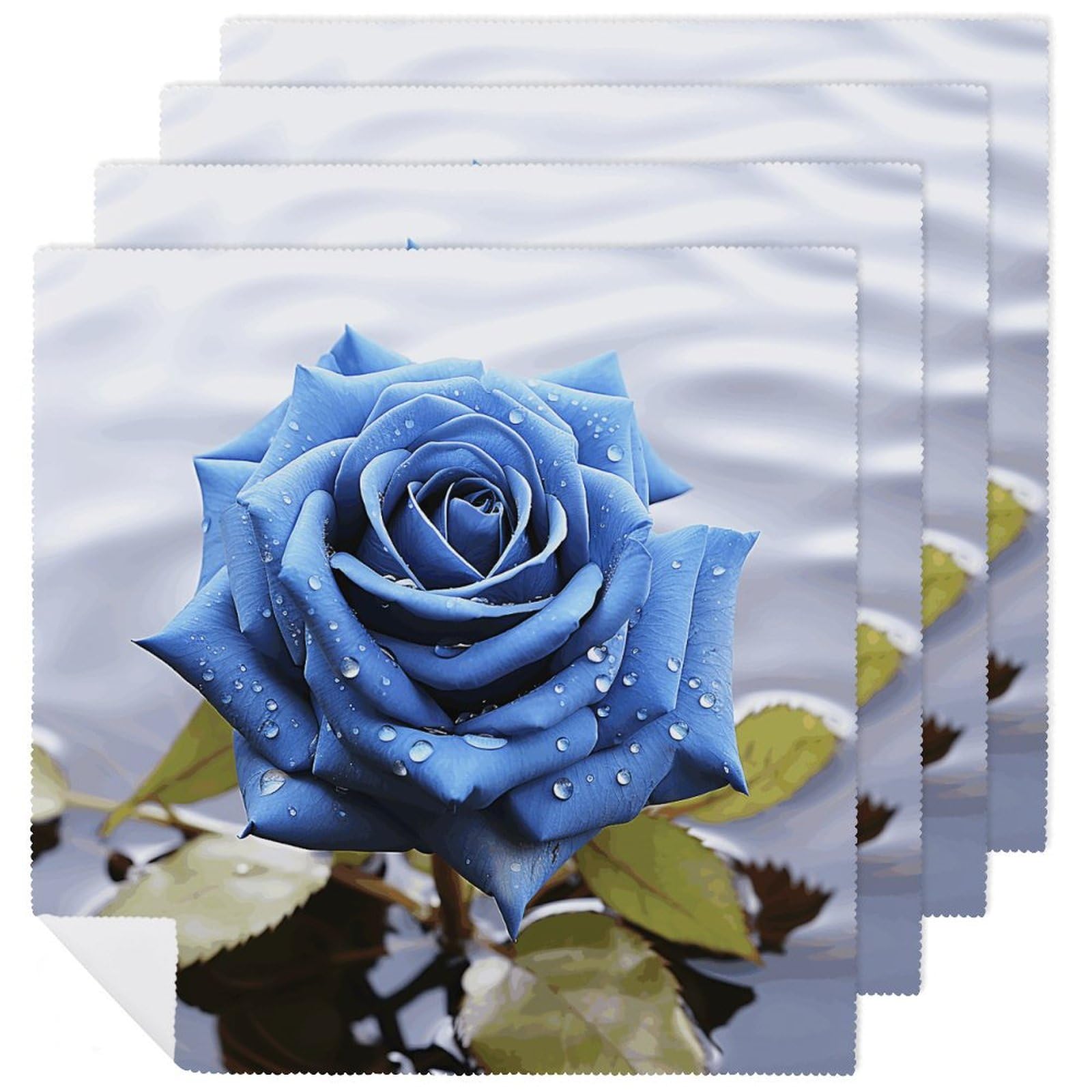 Servilletas de tela para Acción de Gracias y vacaciones con diseño romántico de rosas