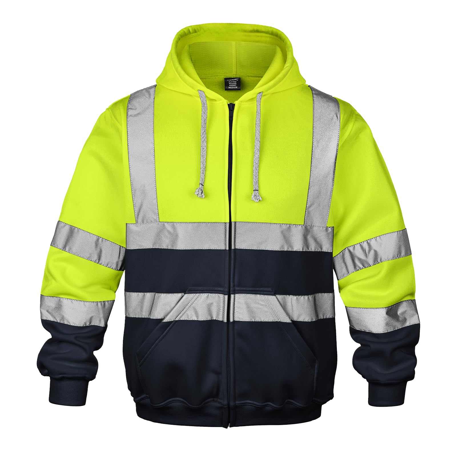 wefeyuv Hi Vis Men's Solid Color Reflective Visibility Sweatshirts Pullover