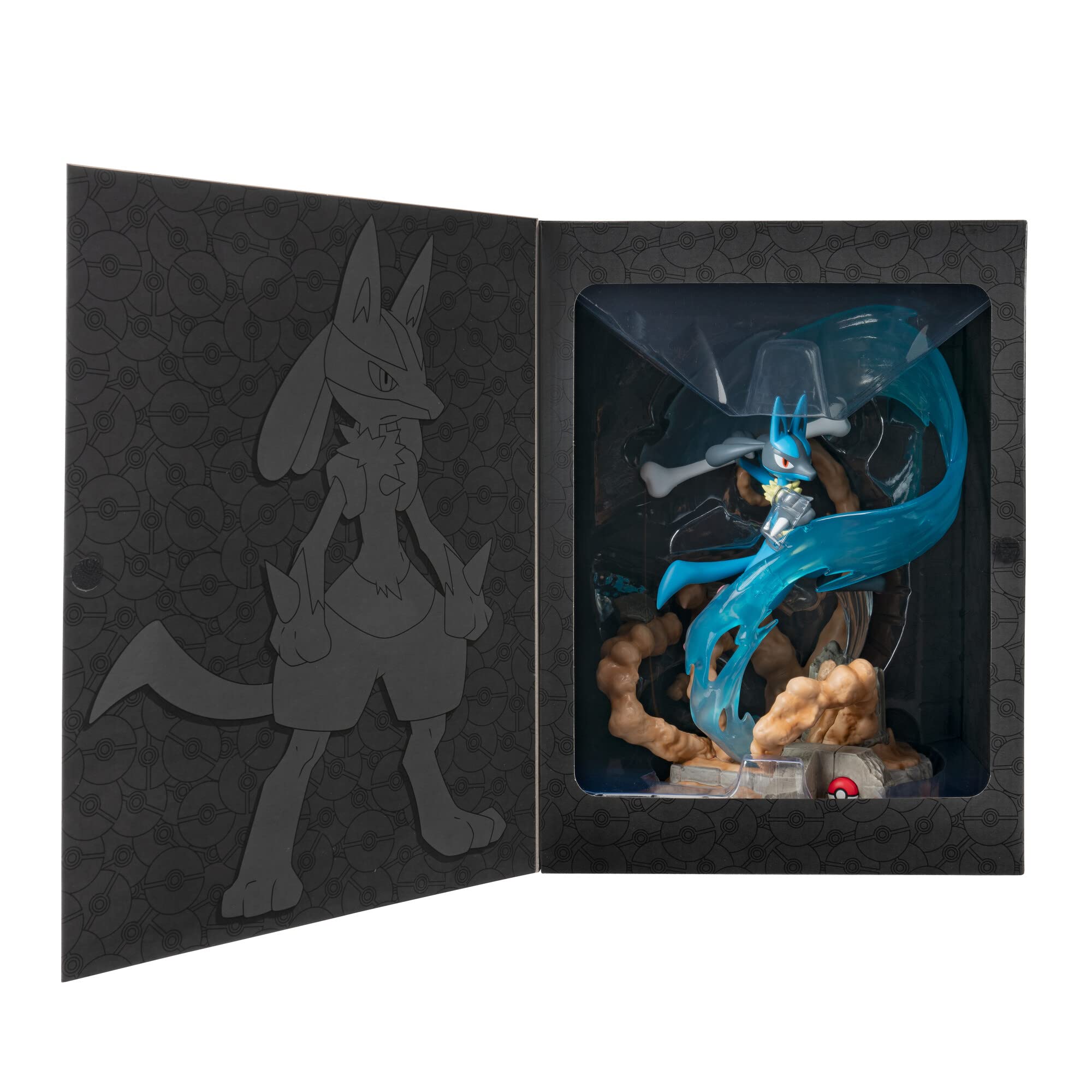 Pokémon PKW2732 - Statua da collezione deluxe, Lucario, personaggio ufficiale da collezione