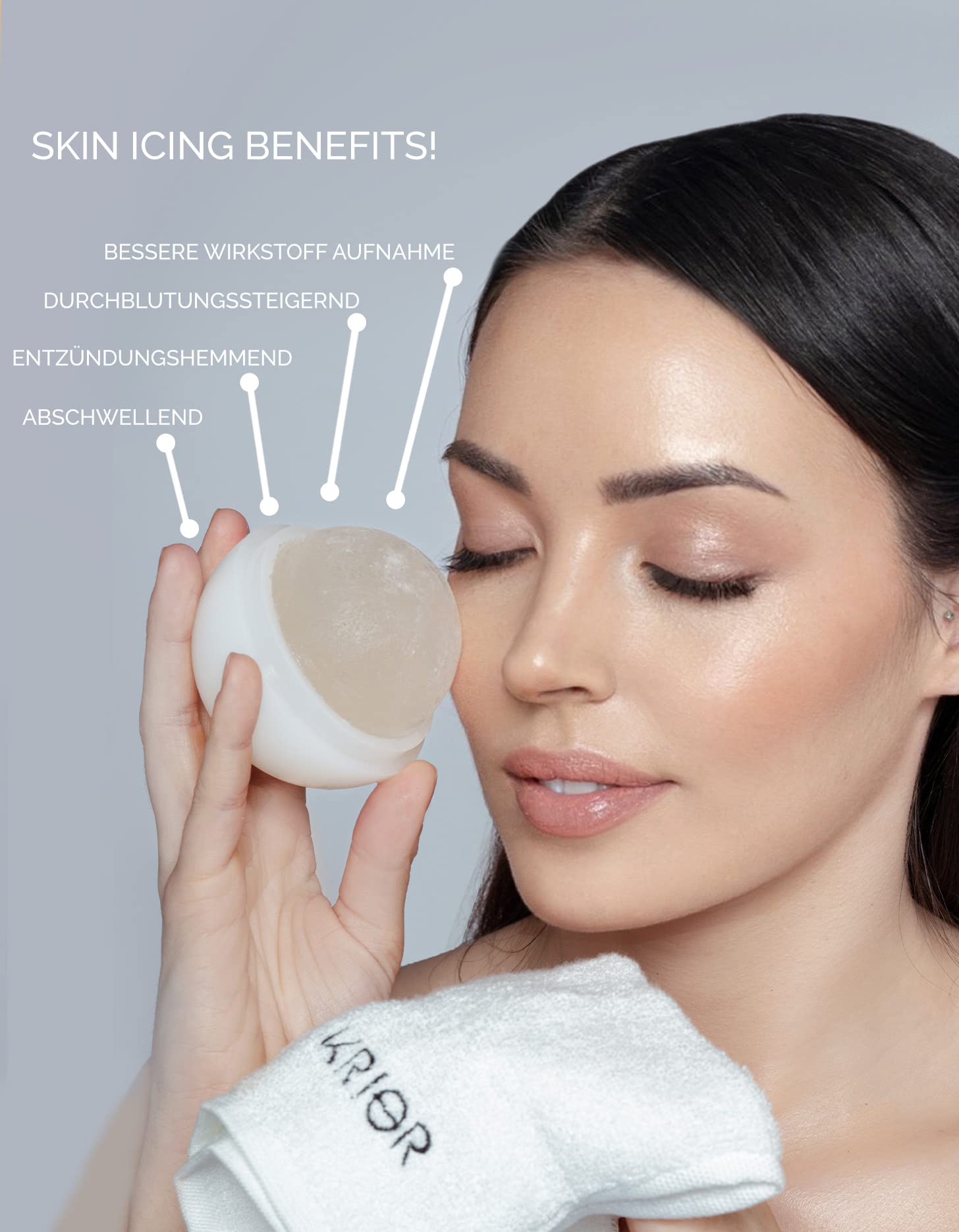 Skin Icing Starter Set, Ice Ball Skincare Set mit Reforcyl, Vitamin C & Hyaluron Serum Made in Germany, Luxus Gesichtspflege Ritual gegen Schwellungen & für Glow, Beauty Set für Frauen & Herren