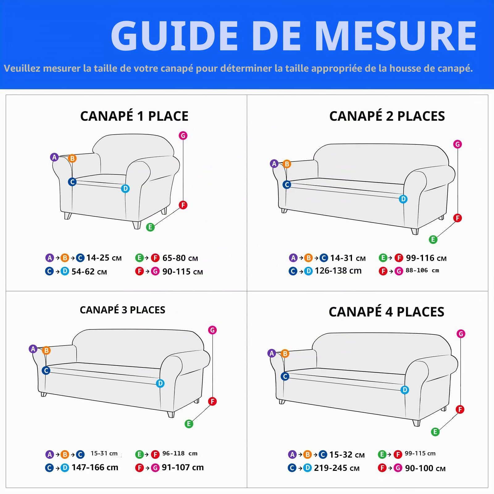 Poligino Housse Canape 3 Places (180-220 CM), Housse Canape Impermeable Extensible, Protege Canapes avec Accoudoirs - Noir