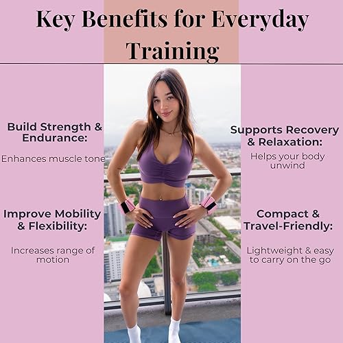 Miniatura 5 de AMOYOU Pesas de muñeca y tobillo para mujer, pesas de tobillo de 2 libras (juego de 2, 1 libra cada una), pesas de brazo para mujer, pesas de