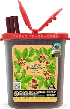 Parag fragrances Natural Sandalwood Hand Crafted, Long Lasting Premium Dhoop Sticks for Prayer without charcoal and Bamboo 100gm Pack