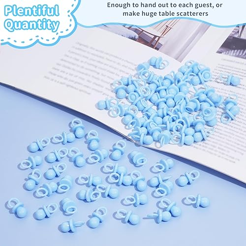 Miniatura 5 de Chupetes para baby shower, 150 mini chupetes para baby shower, lindos chupetes de plástico para juego de baby shower, decoración DIY, revelación de