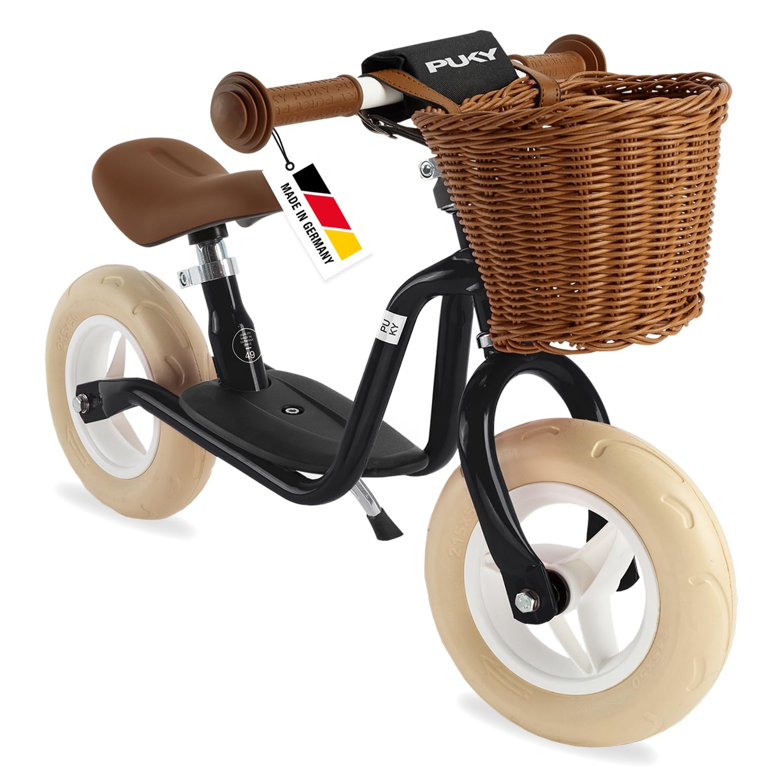 PUKY LR M Classic | Draisienne dès 2 Ans | Jouet Enfants 2 Ans | Trottinette avec Repose-Pieds | Véhicule rétro Classique | Vélo équilibre avec Panier et béquille | Guidon et Selle réglables