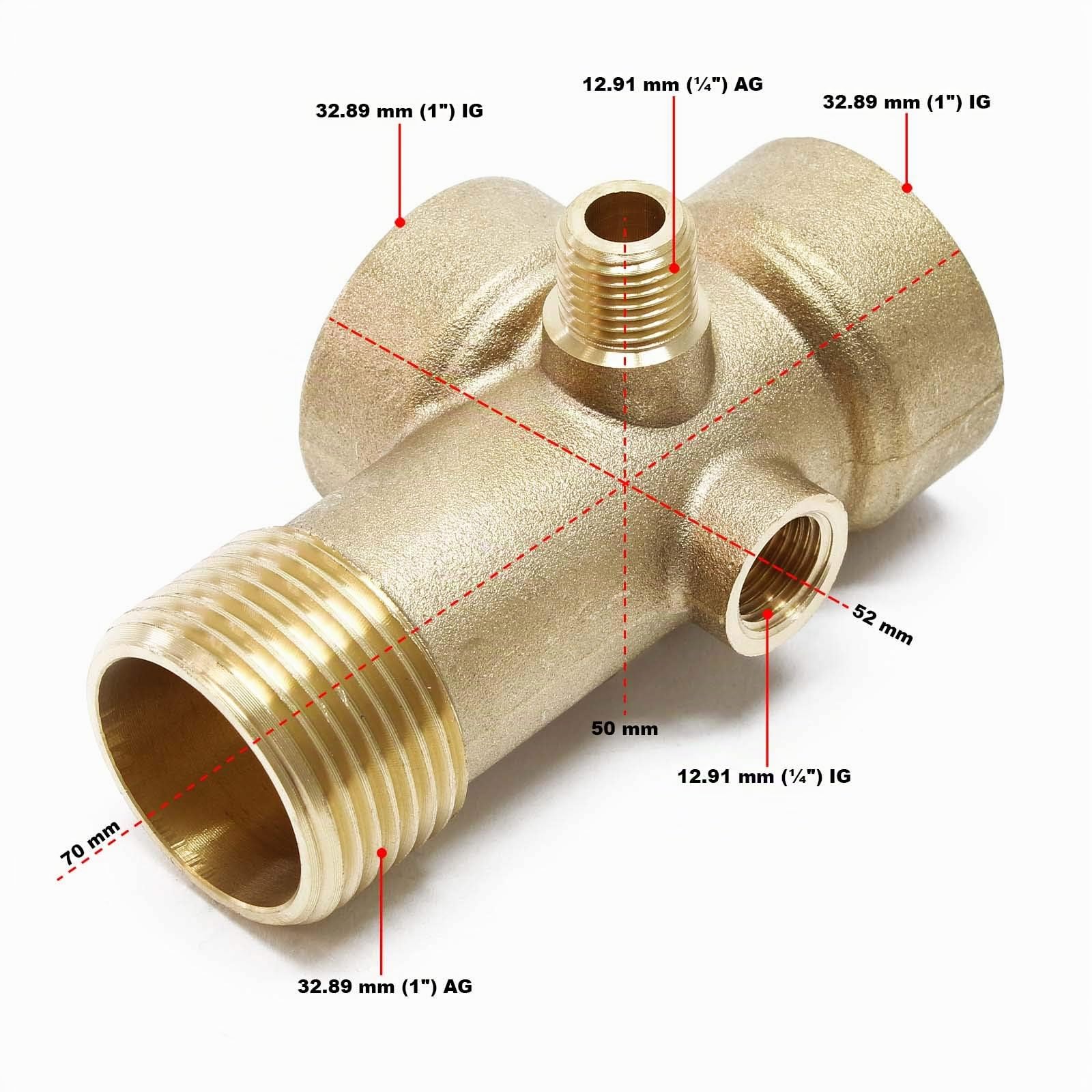 Racor 5 vías latón DN25 1"DN13 1/4" rosca hembra rosca macho manómetro bomba grupo de presión
