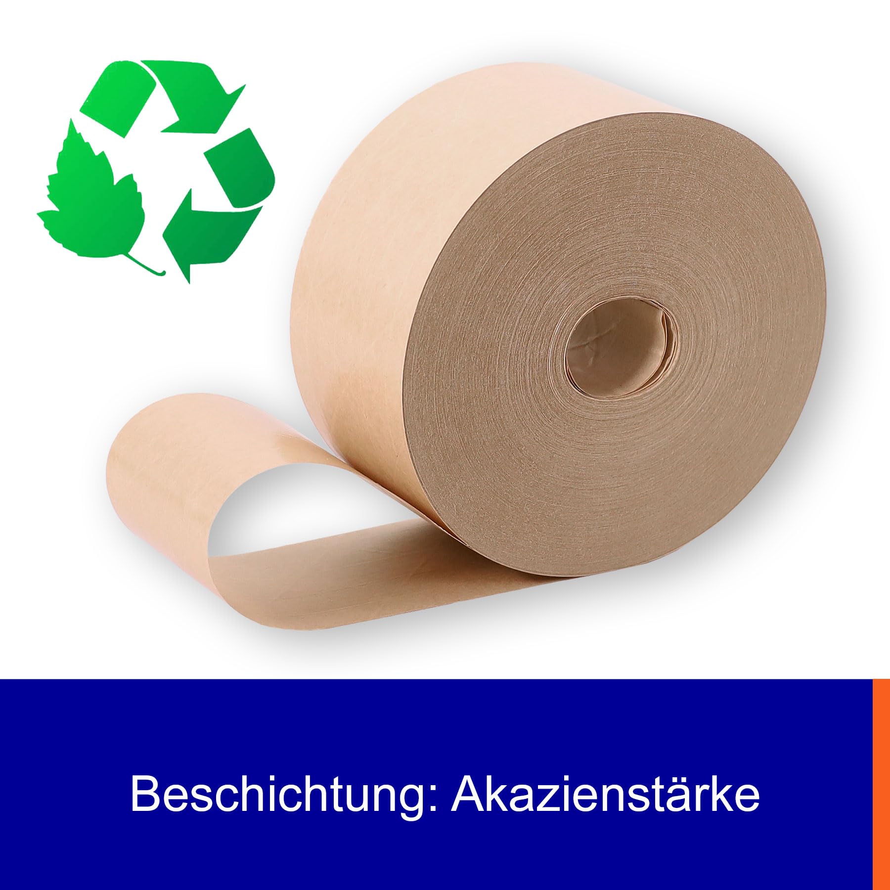 Europack24 6 Rollen Nassklebeband Kraftpapier 70mm x 150m gitterverstärkt | leise abrollend | Paketklebeband für nahezu alle Kartonagen | stark klebendes Packband/Paketband
