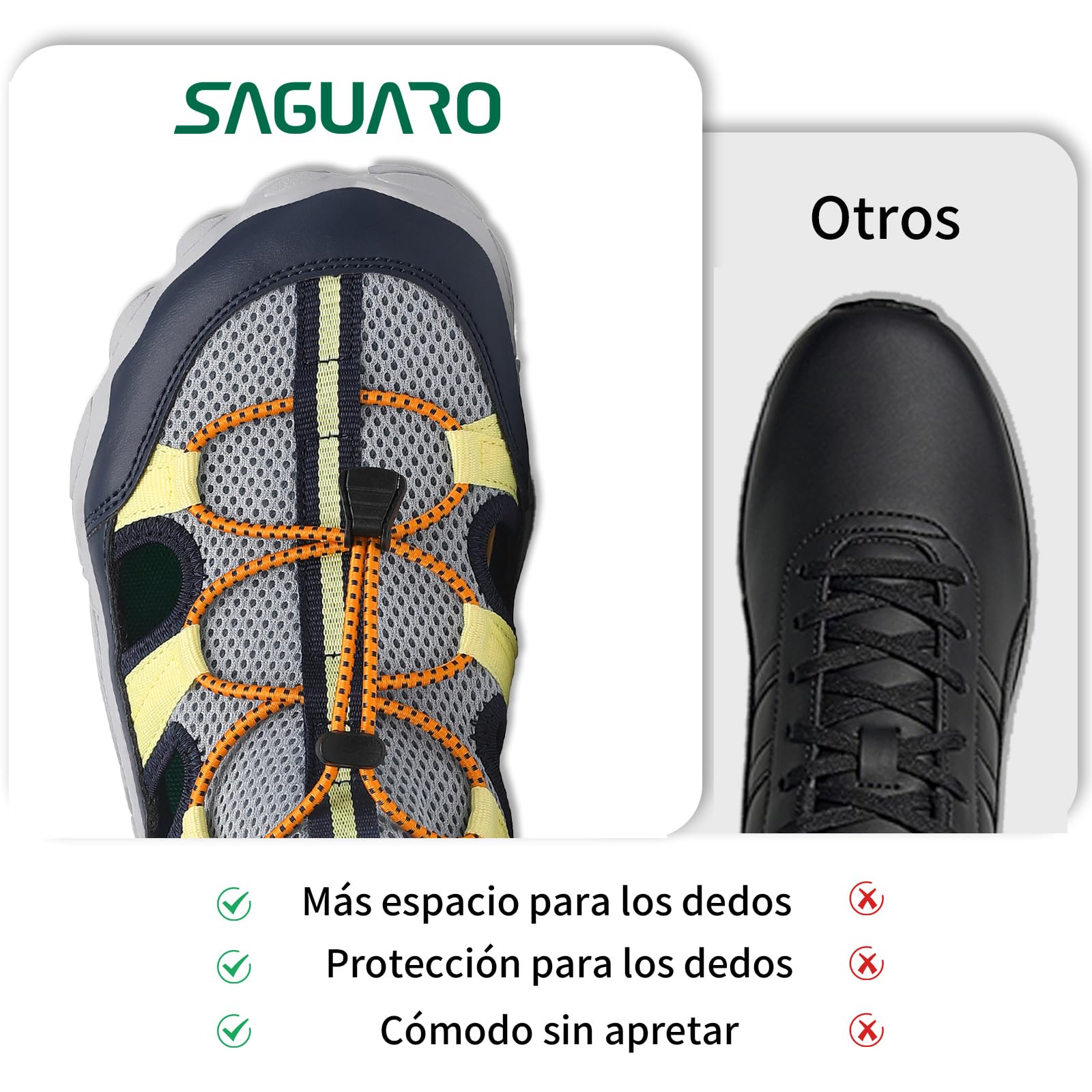 SAGUARO Sandalias Barefoot Verano Puntera Ancha Senderismo Uso Diario Talla 36-48