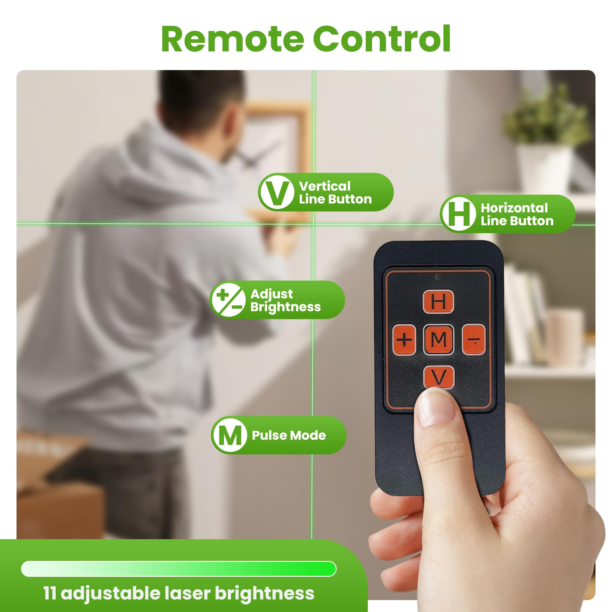 Laser Level 360 Self Leveling, 3x360° 3D Green Line Laser Level for Picture Hanging, Rechargeable Lazer Level with Type-C Charger, 2 * 6000mAh Batteries, Magnetic Rotating Stand and Hard Case