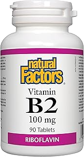 Natural Factors - Vitamin B2 Riboflavin 100mg, Support for Energy & Normal Metabolism, 90 Tablets