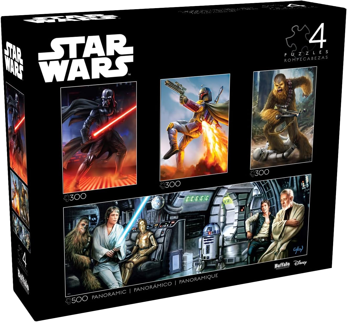 Star Wars - 4 x 1 Multipack - Classic Multipack #2 - Multi Piece Jigsaw Puzzle for Adults -Challenging Puzzle Perfect for Game Nights - Finished Size Varies