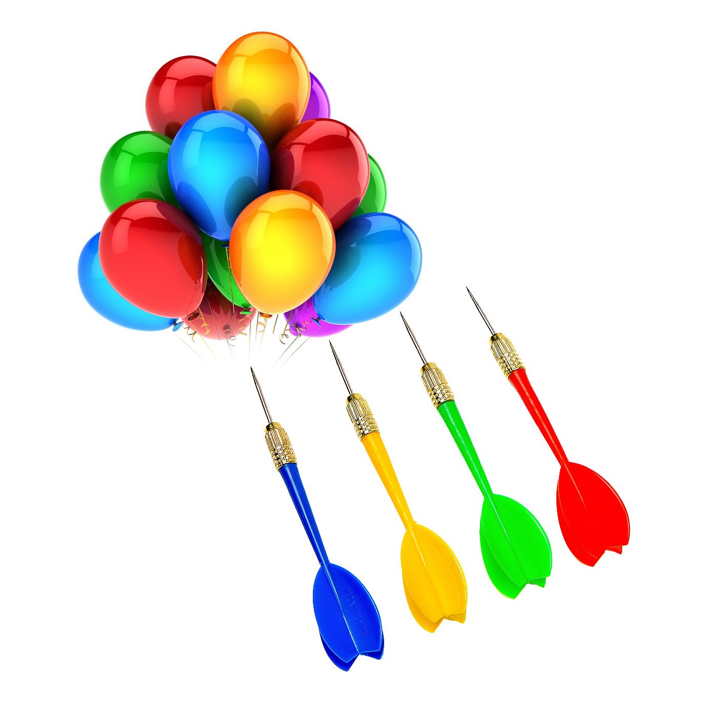 Amazon.com: NOVSIX 24 Pack Steel Tip Plastic Brass Carnival Balloon Darts :  Sports & Outdoors