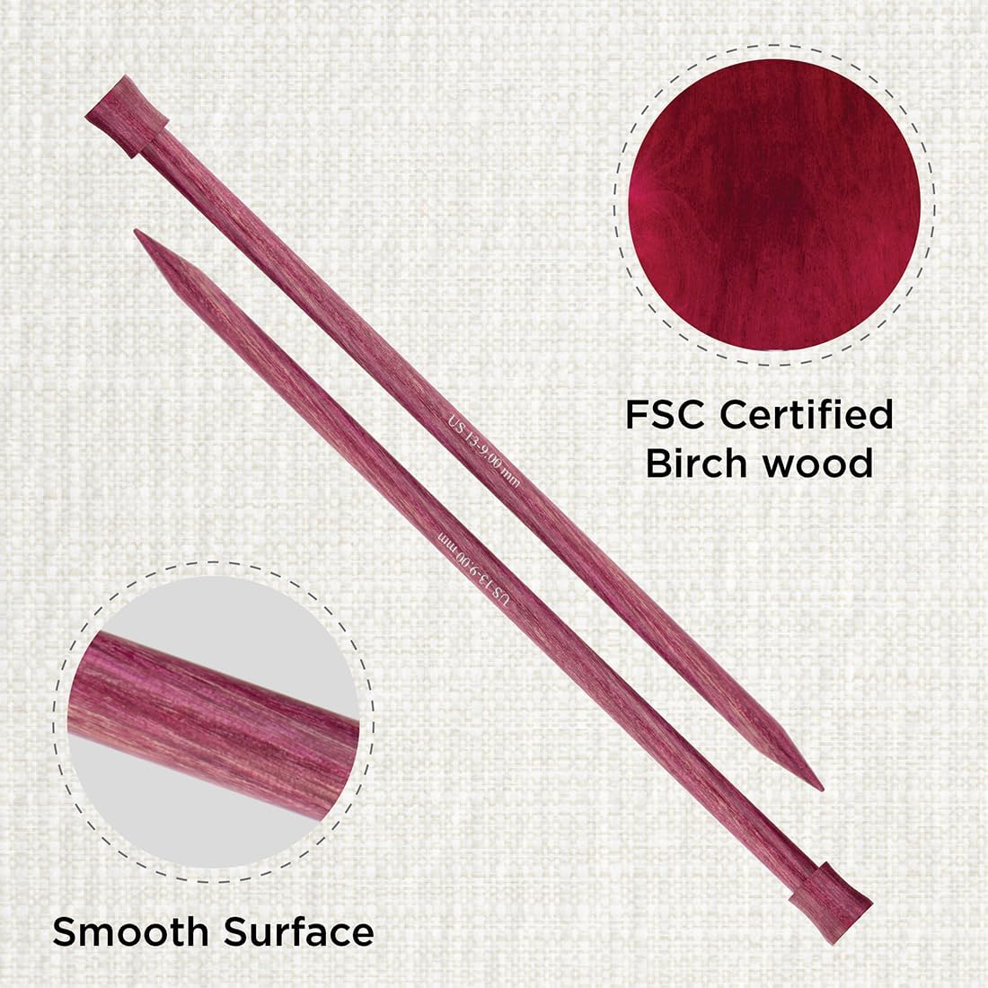 KnitPro Dreamz Single Pointed Needles 12" (30cm) | US Size 13 (9mm)