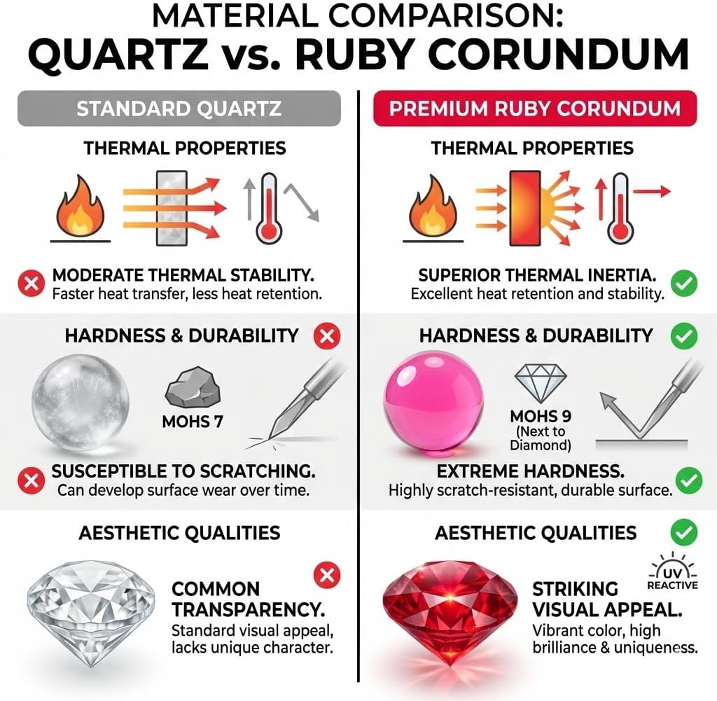 5mm - 20 Pack Lab-Grown Ruby Balls, Synthetic Corundum Spheres (No Hole) with Curved Anti-Slip Tweezers, Solid Red Gemstone Beads for Jewelry Making & Precision Crafts