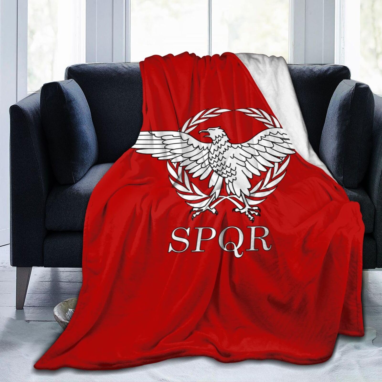 NLWQEKV SPQR Flannel Fleece Blanket Soft Fluffy Throw Blanket for Sofa Bed Travel Camping Outdoor