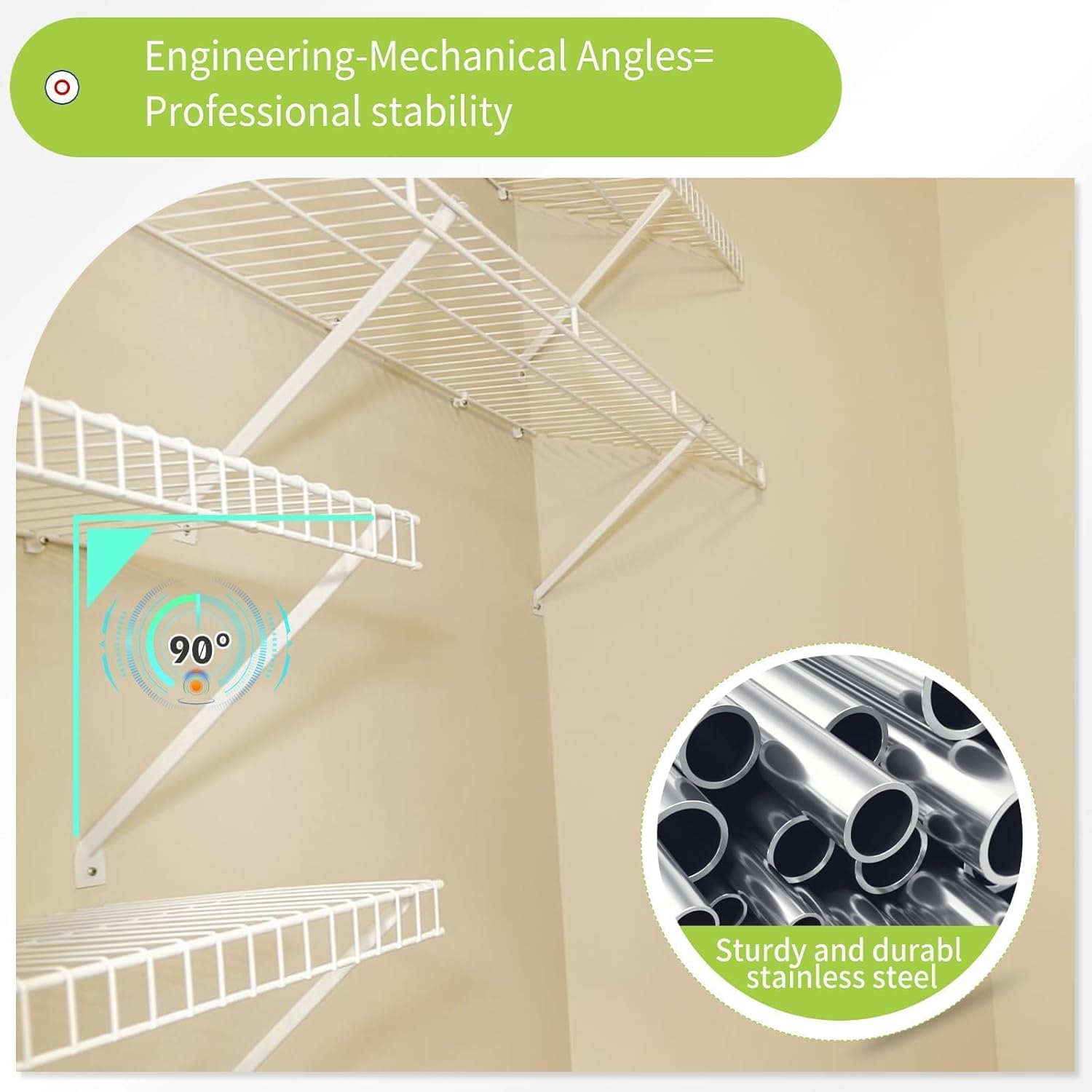6 Pack 12 Inch Support Brackets for Wire Shelving Closet Shelf Brackets with Anchors and Pins Metal Wire Shelf Brackets for Closet Wire