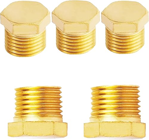 Miniatura 6 de AOPANDA Enchufe NPT de 14, tubo macho, enchufe de latón macho de 14 NPT, enchufe roscado hexagonal macho de latón (5 paquetes)