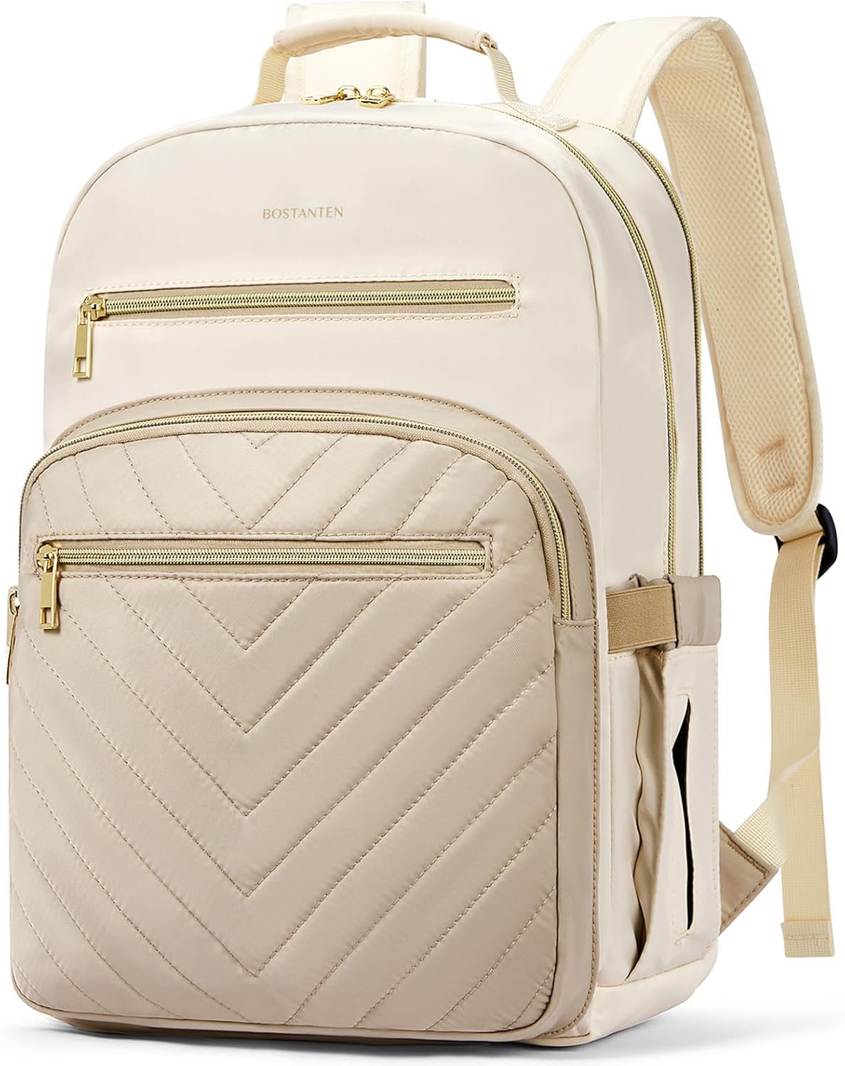 BOSTANTEN 15.6 Inch Laptop Backpack for Women- College Teacher Computer Bag Travel Backpack Purse, Beige