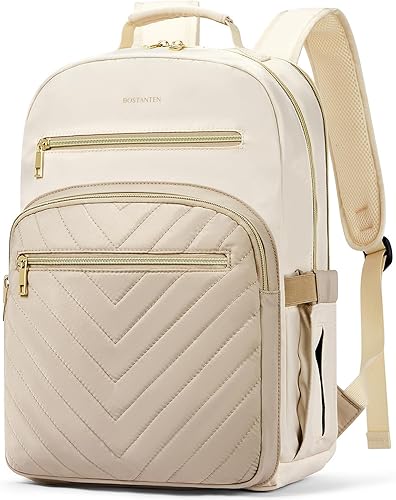 BOSTANTEN Mochila para laptop de 15.6 pulgadas para mujeres, mochila de viaje para profesores universitarios, mochila de viaje con puerto de carga