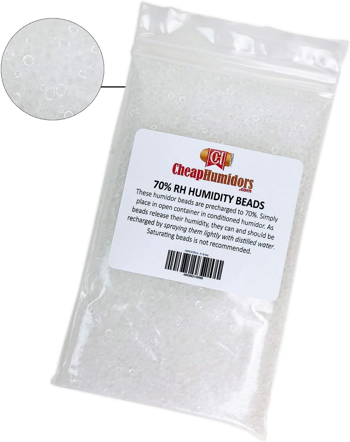 Humidor Humidity Beads 8 oz (1/2 lb) Bag Rock Solid 70 Humidity