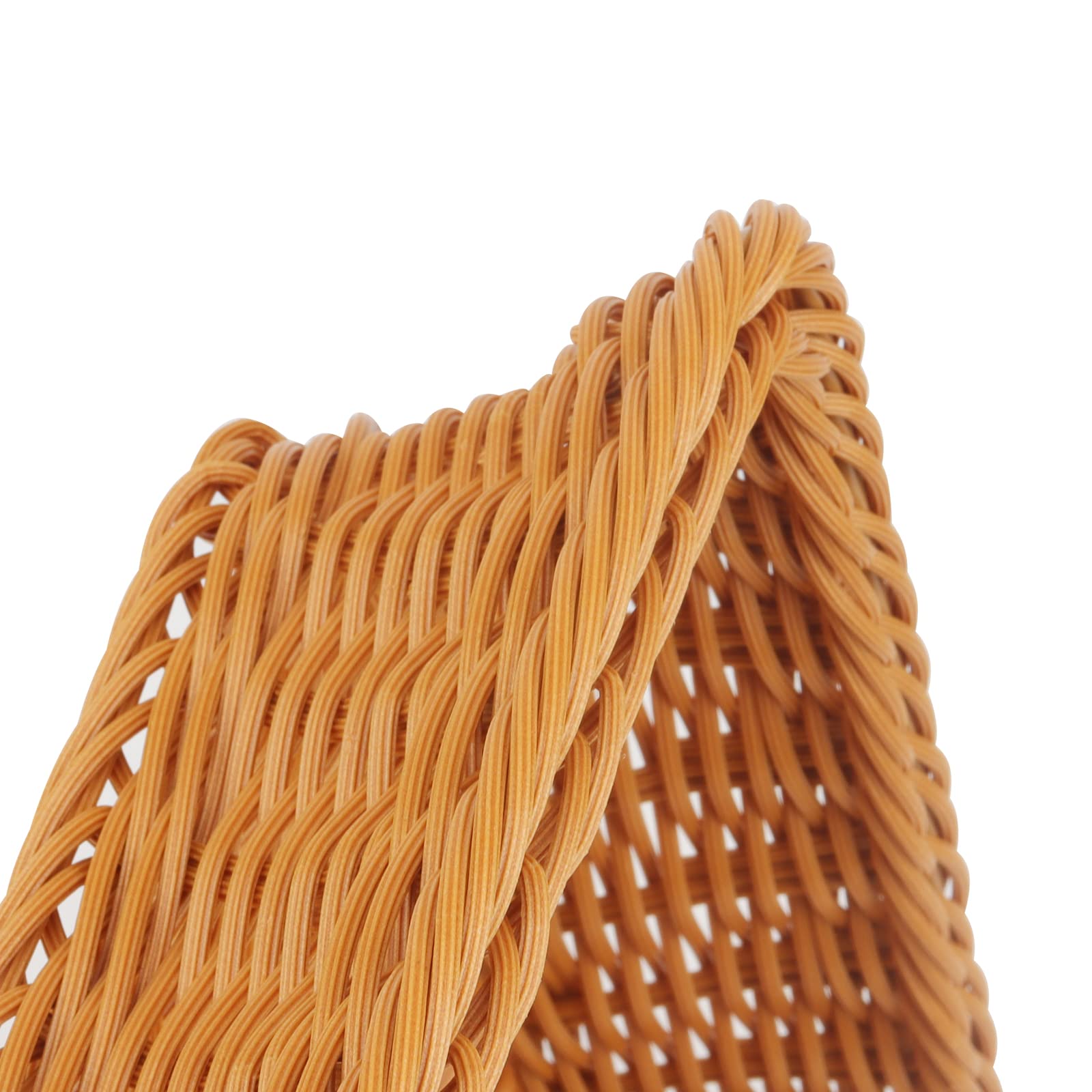 MANCHAP 2 PCS 35 x 25 x 7.5cm Rectangular Poly Wicker Basket, Imitation Rattan Fruit Basket Wicker - Image 4