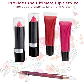 Vokai Makeup Kit Gift Set - 51 Piece - 32 Eye Shadows, 2 Blushes, 2 Lip Glosses, 2 Lipsticks, 2 Eye Liner Pencils, 1 Lip Liner Pencil, 1 Mascara - Case with Carrying Handle