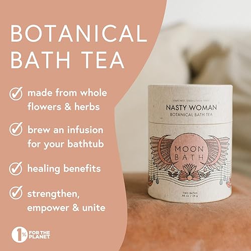 Miniatura 9 de Moon Bath Té de baño botánico  baño ayurvédico de hierbas de luna llena para energía y sensualidad con rosa, caléndula y jengibre para 2 baños