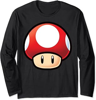 Red Mushroom Big Face Long Sleeve T-Shirt