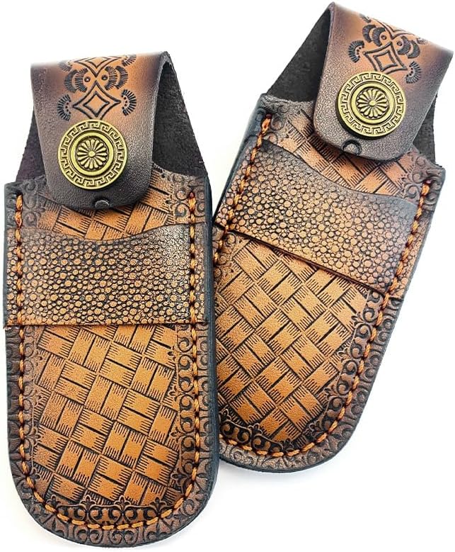 1PC Knife Sheath, Leather Protective Cover for Belt with Snap Closure Fits for Search, Rescue, Picnic