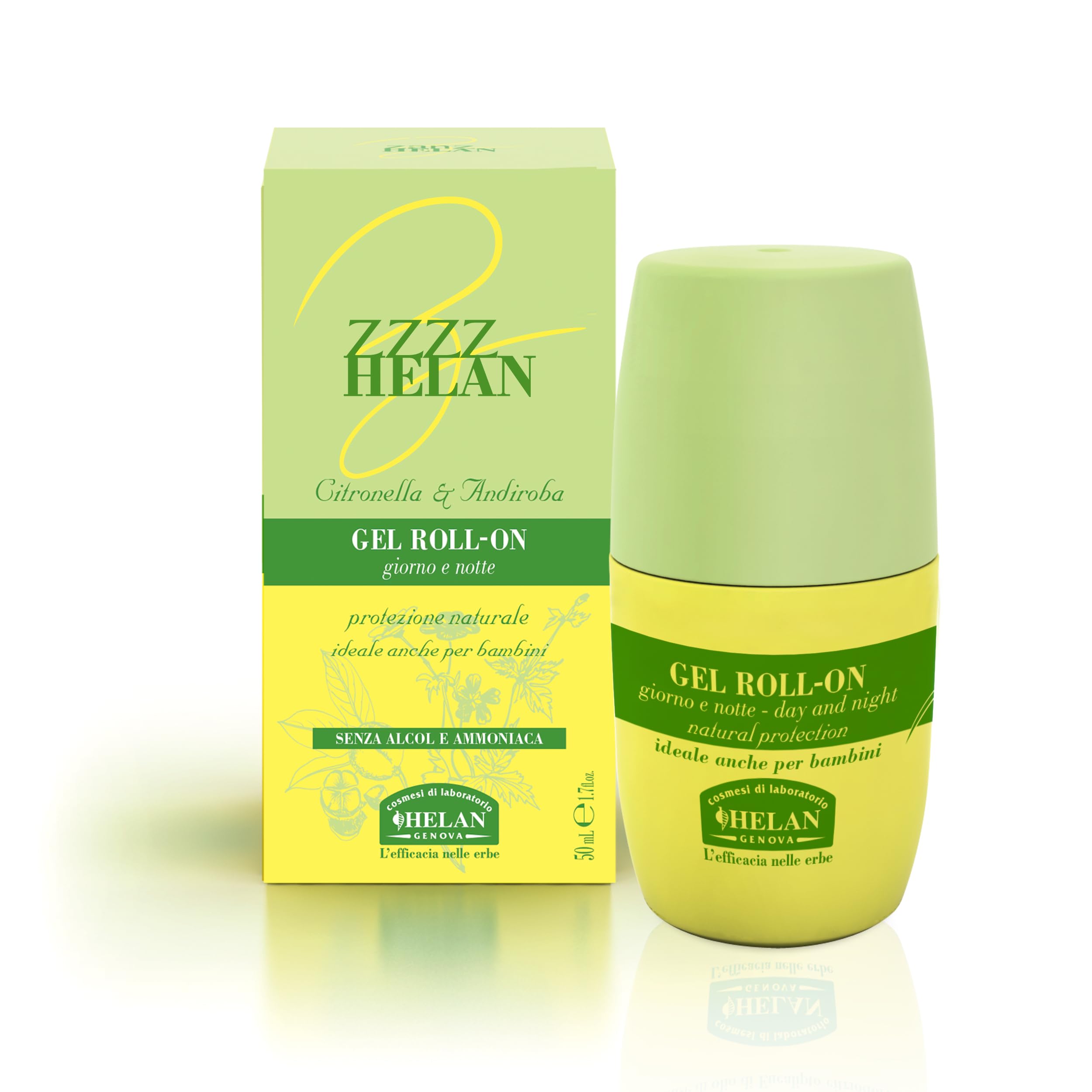Helan, Zanzhelan, Gel Roll-On Protezione Bambini e Neonati Ecologico, Naturale con Aloe Vera per Zanzare e Insetti, Senza Ammoniaca, Parabeni e Siliconi, 100 ml - Made in Italy