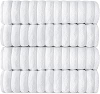 Vista 17 de Classic Turkish Towels - Juego de 6 toallas de lujo de la colección Brampton acanaladas de 100% algodón turco, de secado rápido, suaves y Platino