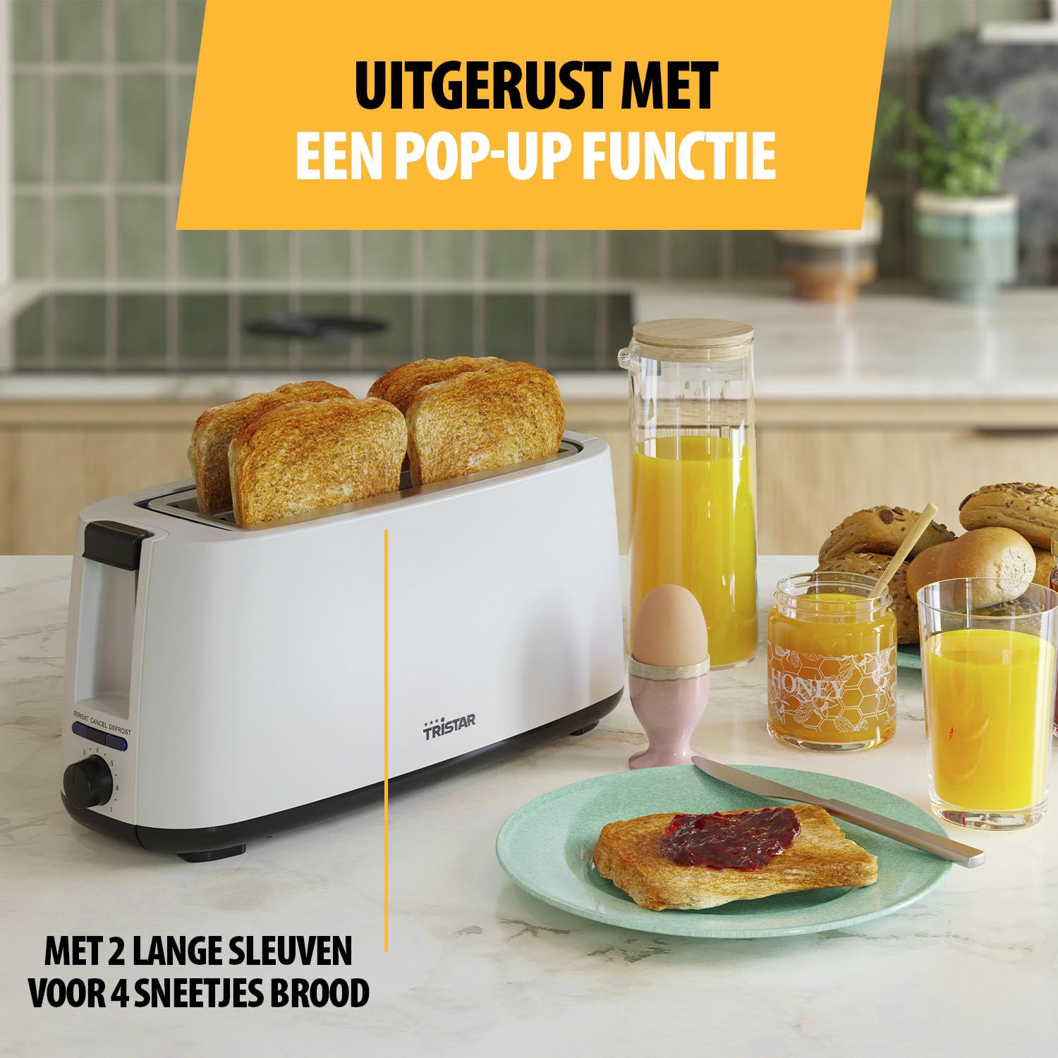 Tristar Broodrooster BR-1057 - 1400W - 7 Bruiningsniveau's - 2