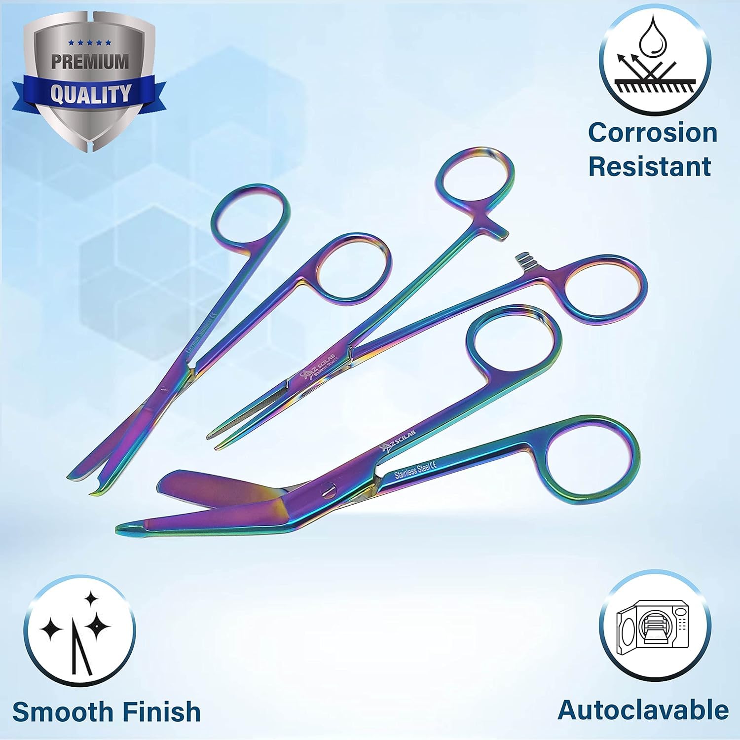 A2Z Scilab Set of 3 Bandage Scissors 5.5
