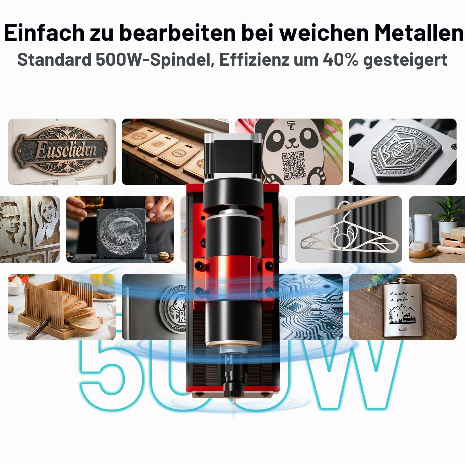 Twotrees TTC450 Ultra 500W CNC Fräsmaschine, 800W Frässpindel, 20W Lasermodul, M1 Staubabsaugung, mit 3,5 Zoll Touchscreen Controller, Gravurmaschine für Metall, Aluminium, Holz