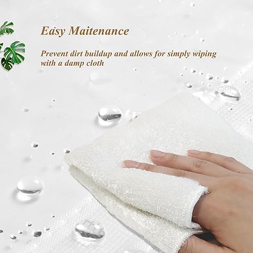 Miniatura 5 de Mrs Awesome Cortina de ducha transparente de peso medio, cortina de ducha de plástico con 3 imanes para baño, 71 x 72 pulgadas