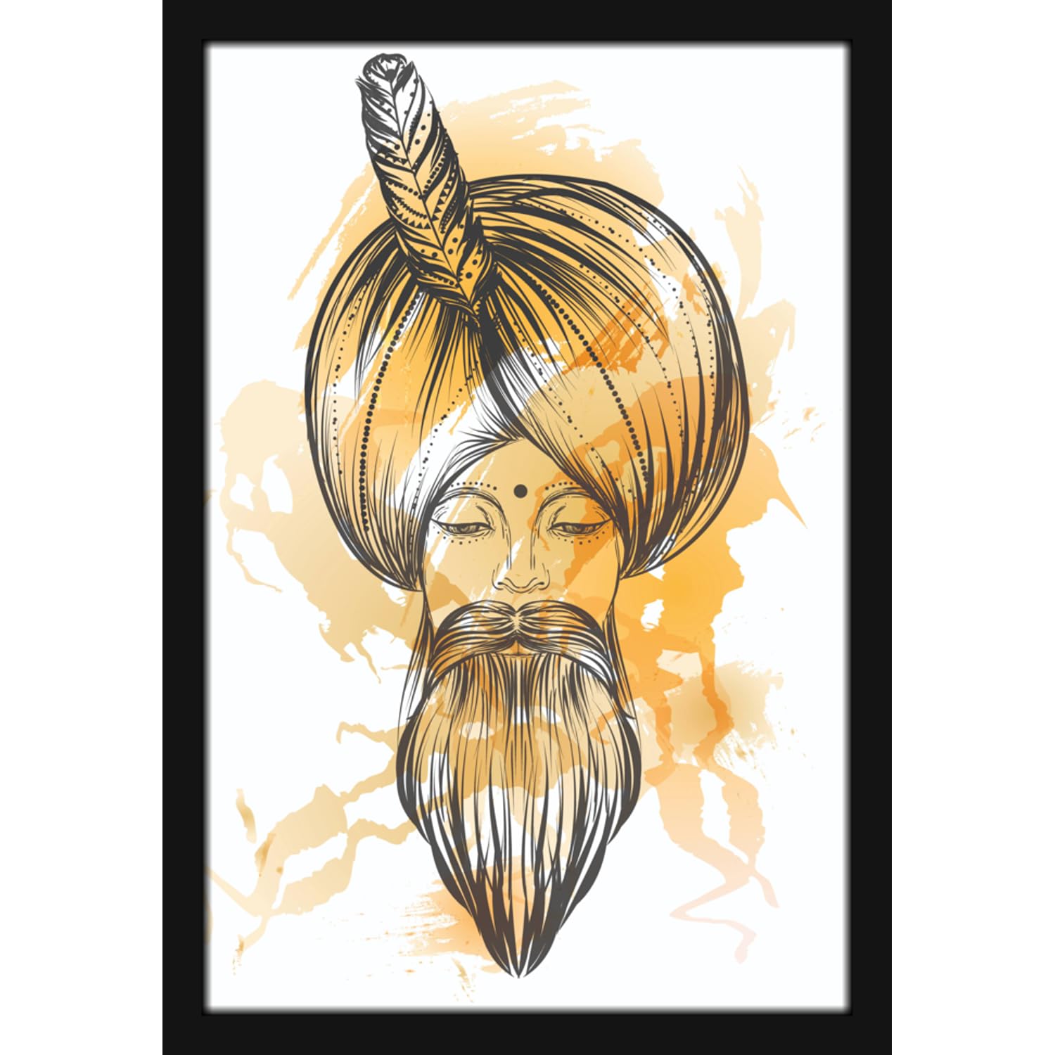 Mad Masters Face Human Painting Aesthetic Hanging Photo Frame Decorative Item Home Decoration and Wall Decor for Living Room and Bedroom (MM 1779, 8x12 Inch, Paper, With Plexi Glass)