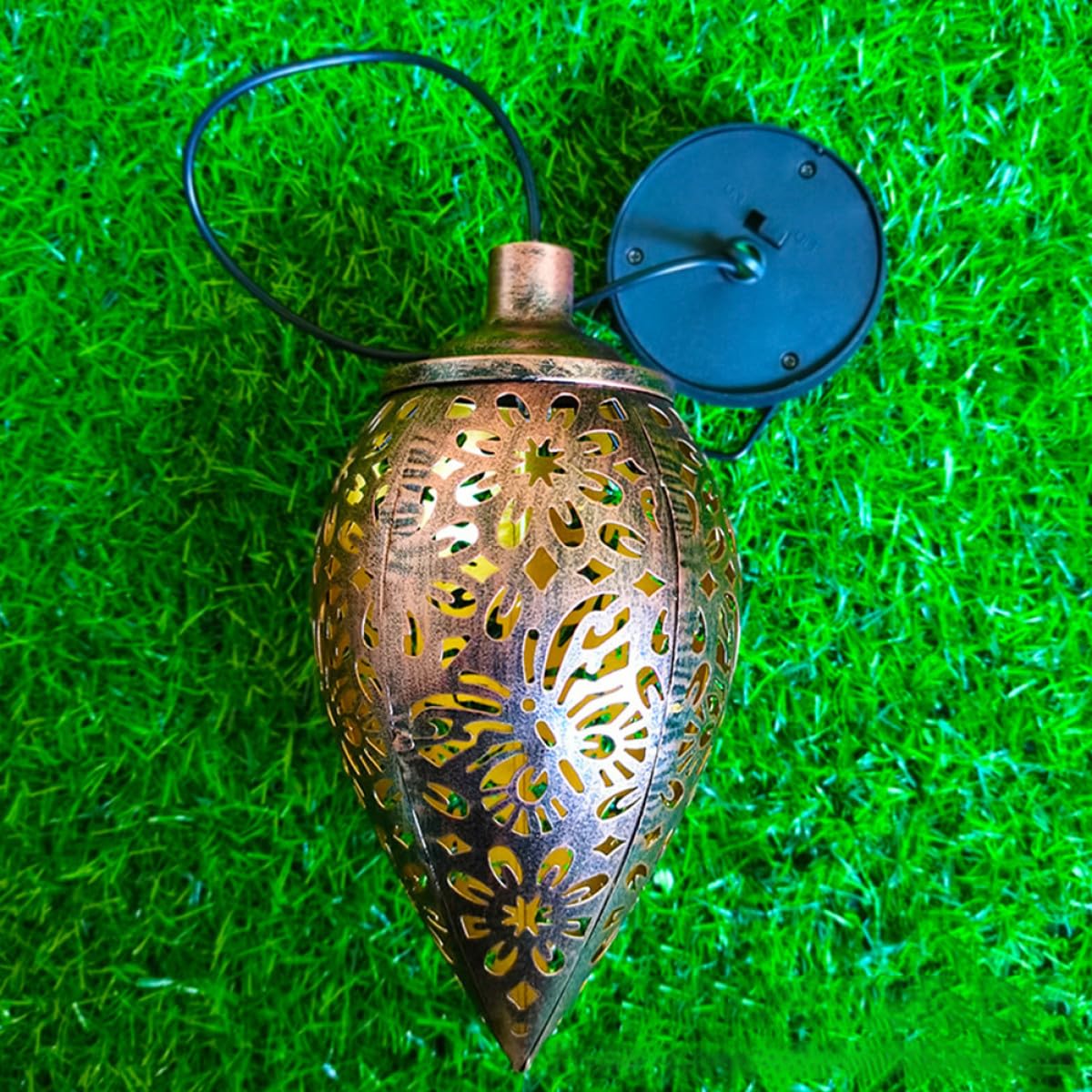 Abaodam Lámpara Solar Colgante para Exteriores de Metal Diseño de Insecto, Linterna Solar para Jardín y Patio, Luz de Proyección LED para Decoración Exterior, Resistente y Decorativa