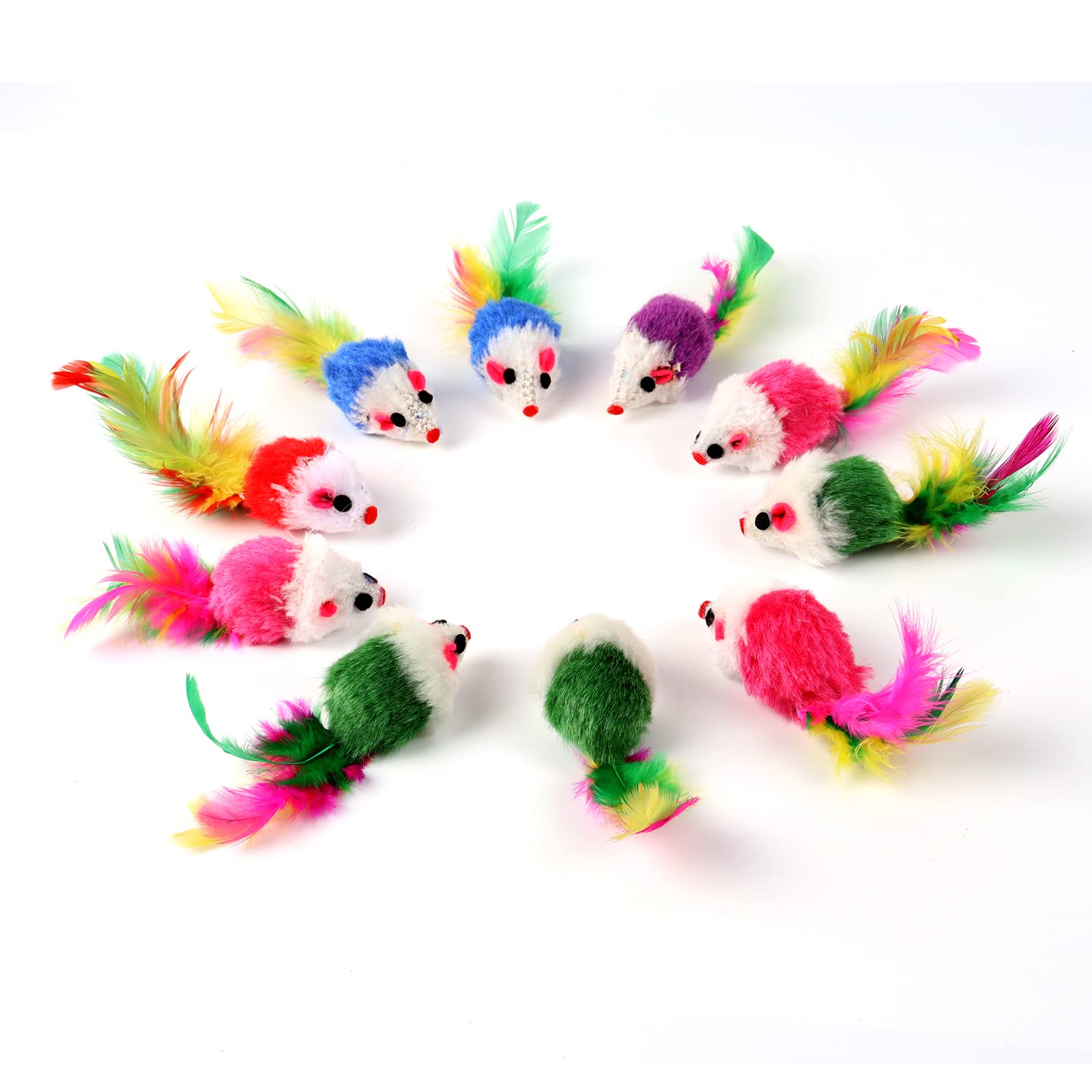 Ratón de juguete para gatos Diyxisk paquete de 10 unidades en colores mixtos para gatitos