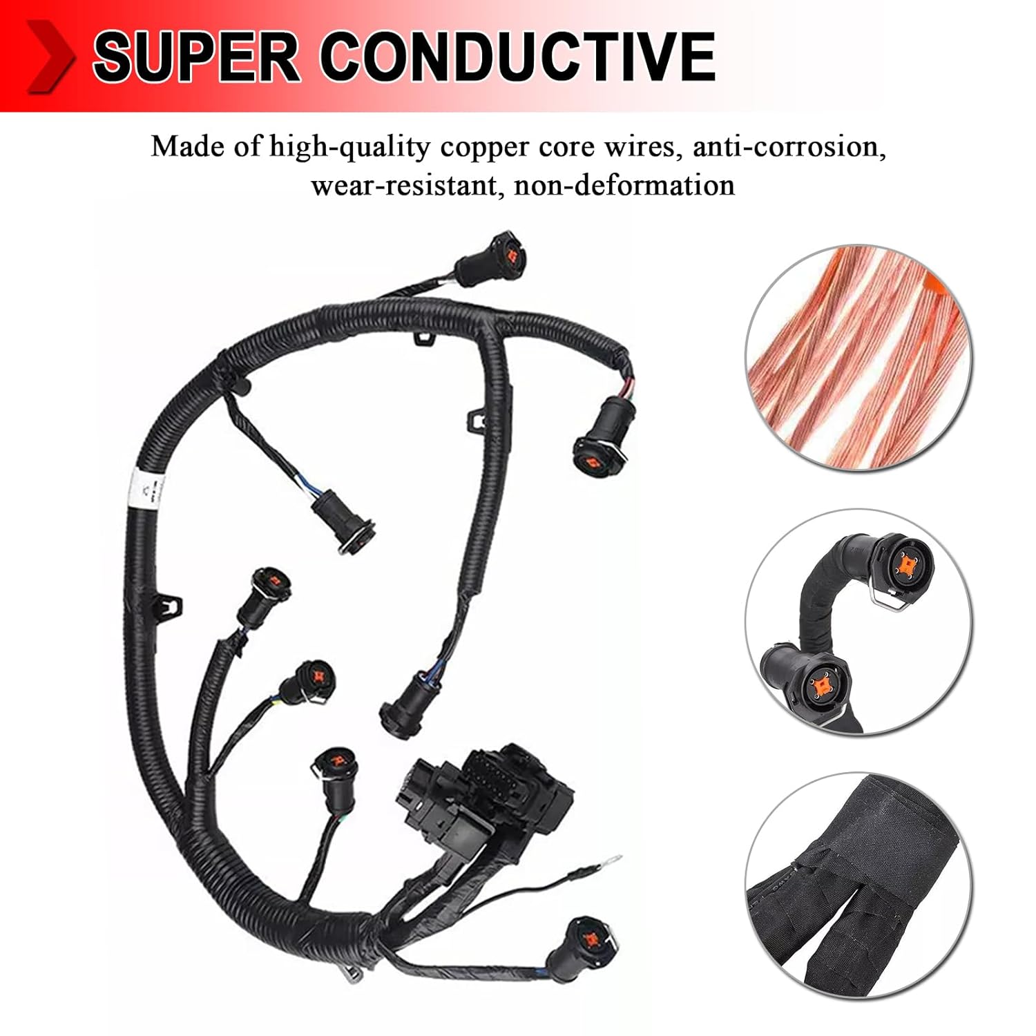 FICM Engine Fuel Injector Control Module Wiring Harness Compatible with Ford Powerstroke 6.0L Diesel 2003-2007 F250 F350 F450 F550 Excursion, Replace 5C3Z-9D930-A, 5C3Z9D930A