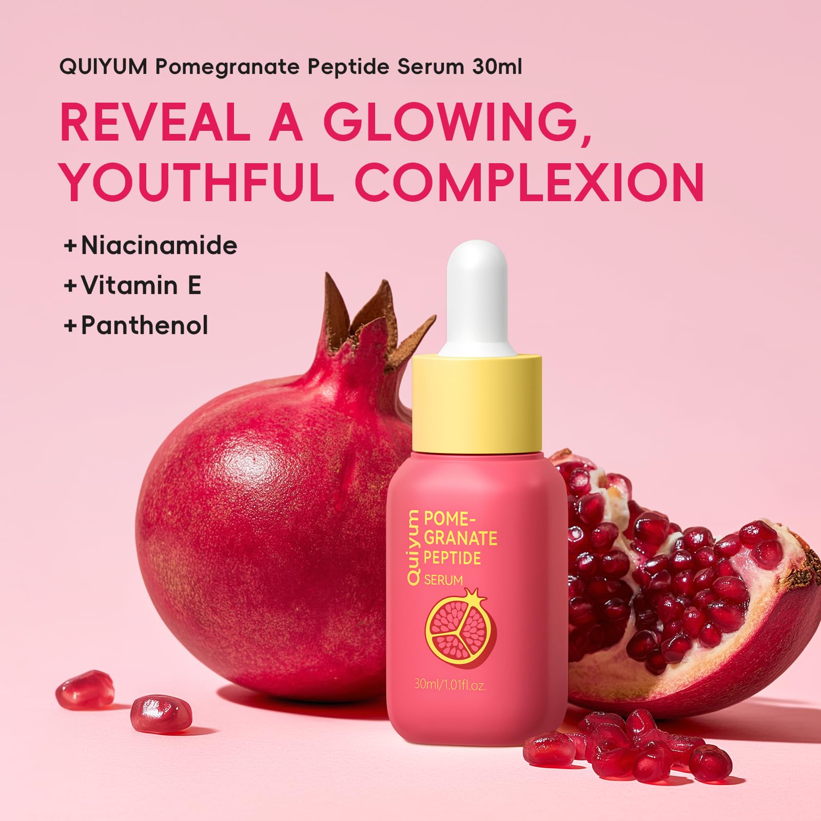 QUIYUM Set Regalo Viso Anti-Invecchiamento per Pelli Giovani, Kit Skincare Completo da 11 Pezzi per Donna con Estratti di Frutta, Peptidi, Vitamina C e Ceramidi