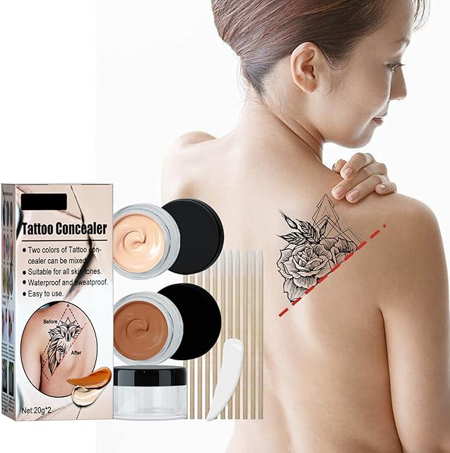 Tattoo Cover Up Makeup,Tattoo Concealer Camouflage Cream Concealer Scar Concealer Waterproof Scar Concealer Hiding Spots Birthmarks Skin Tattoo Concealer Body Concealer