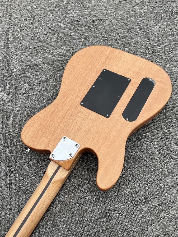 Niestandardowa 6-strunowa gitara elektryczna, panel świerkowy, kolor drewna, akustyczna typu half-hollow